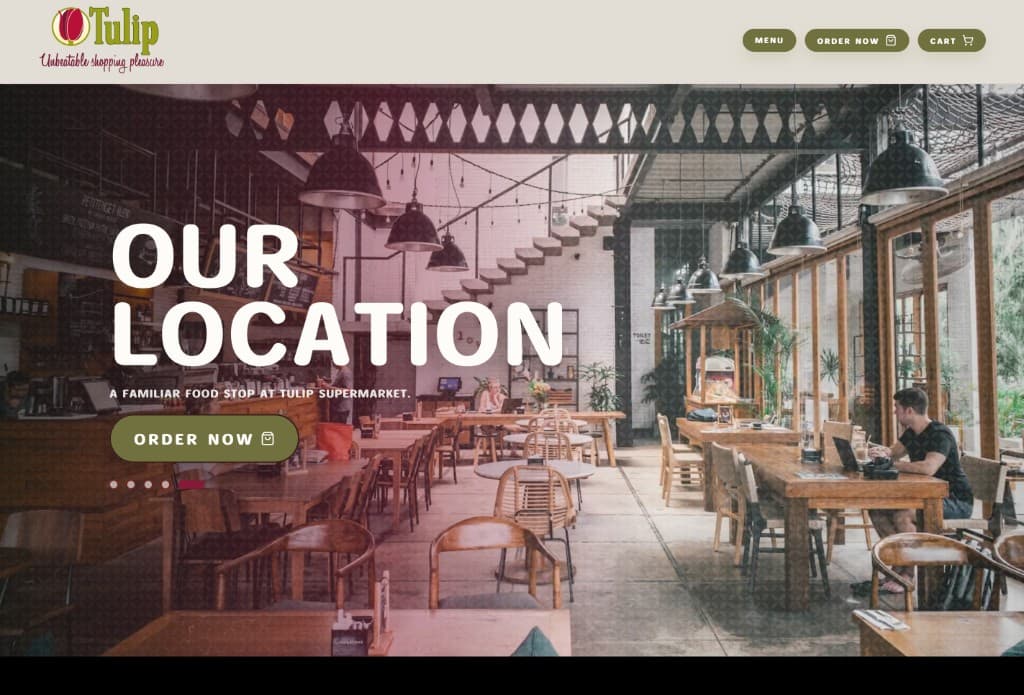 Tulip Cafeteria ordering site built with CoreMenu